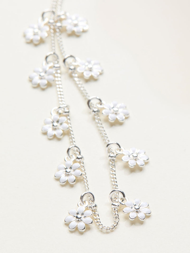 FatFace silver tone daisy necklace, imported from the UK