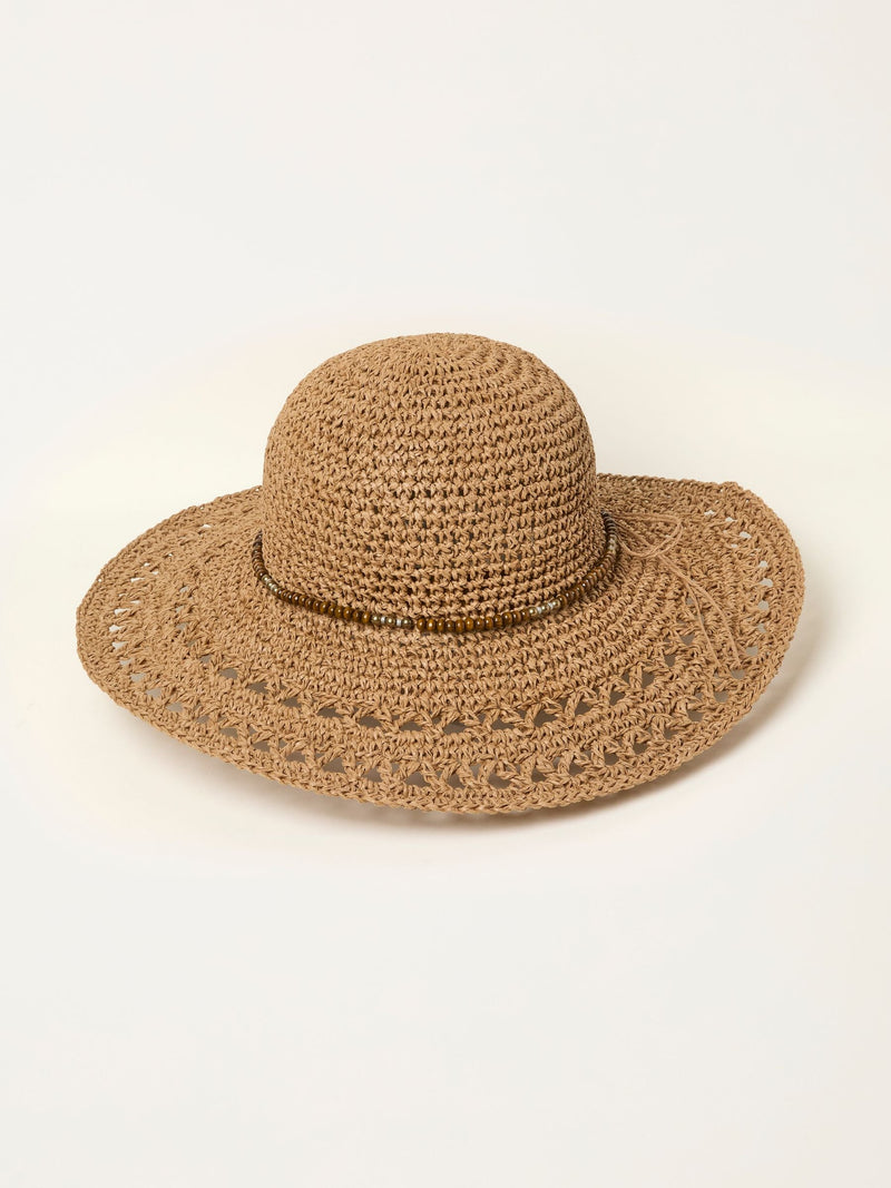 FatFace natural floppy straw sun hat, imported from the UK