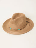FatFace natural beaded trim fedora (British brand)