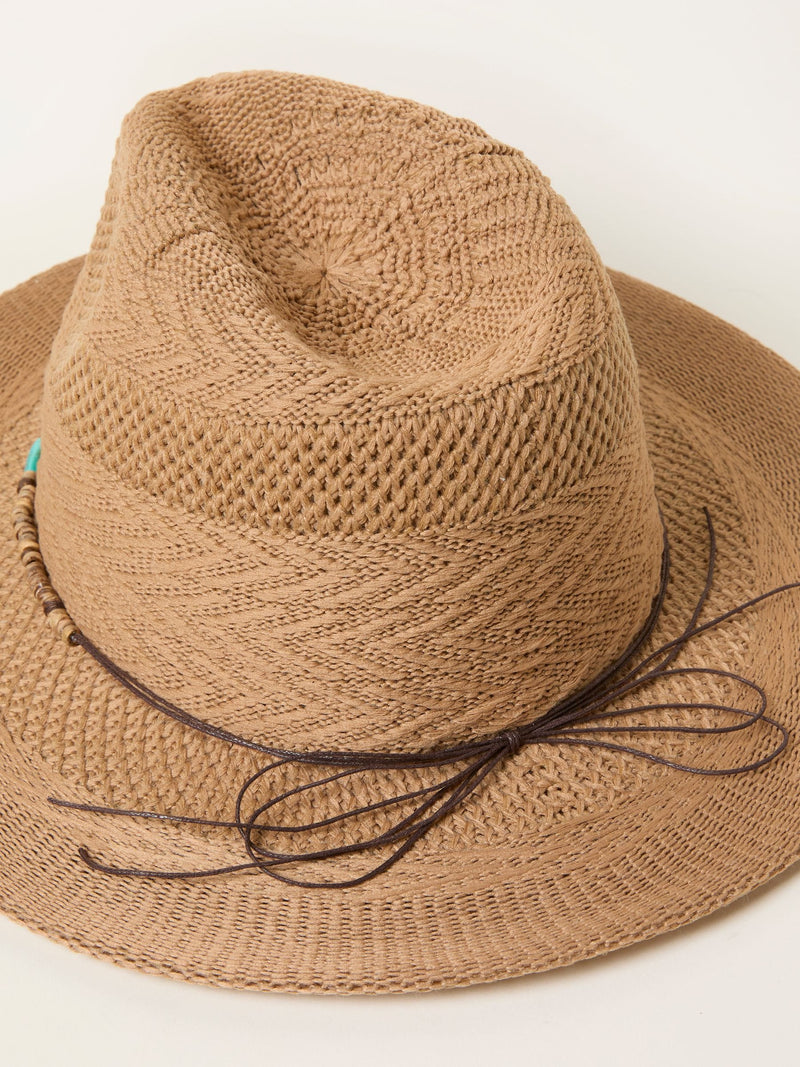 FatFace natural beaded trim fedora (British brand)