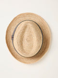 FatFace straw trilby hat in natural stripe (British brand)