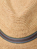 FatFace straw trilby hat in natural stripe (British brand)