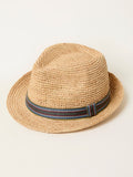 FatFace straw trilby hat in natural stripe (British brand)