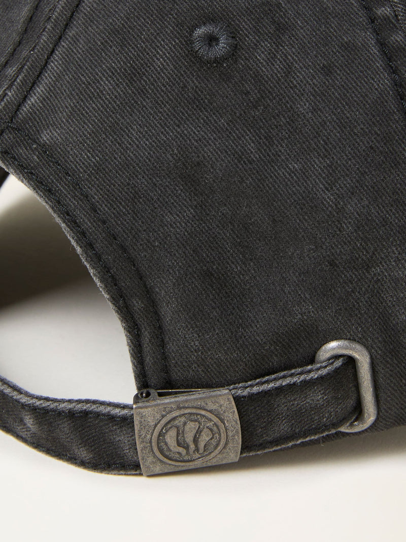 FatFace washed black twill baseball cap (British brand)
