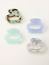 Next FatFace Blue Oval Mini Claw Hair Clips 4 Pack- Buy online at McGrocer