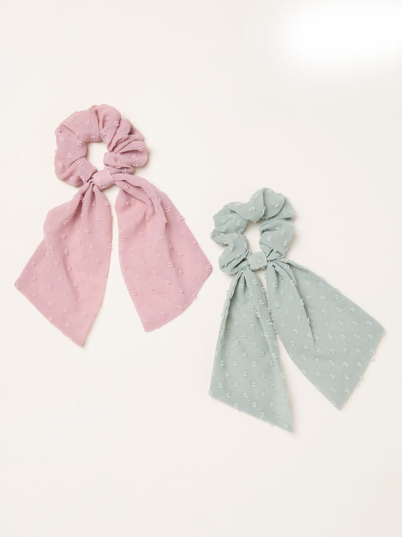 FatFace multi 2 pack dobby tie scrunchies (British brand)