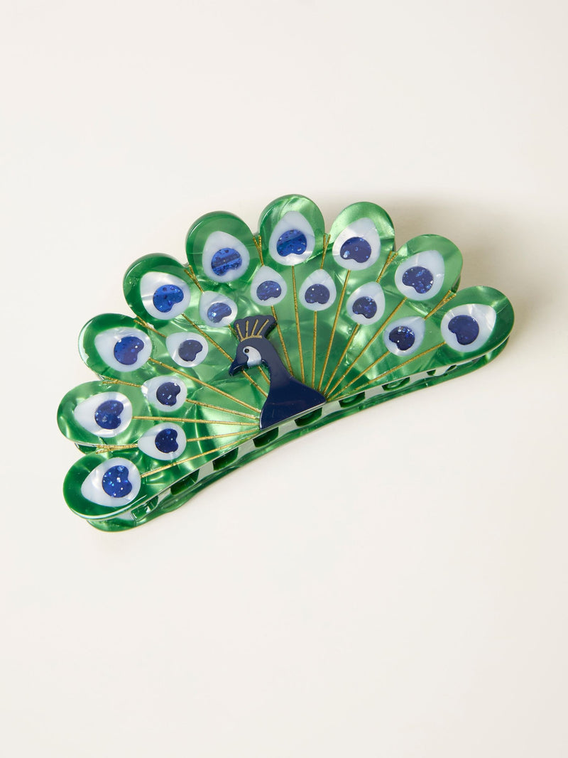 FatFace green peacock claw clip hair accessory UK version