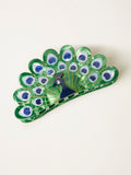 FatFace green peacock claw clip hair accessory UK version