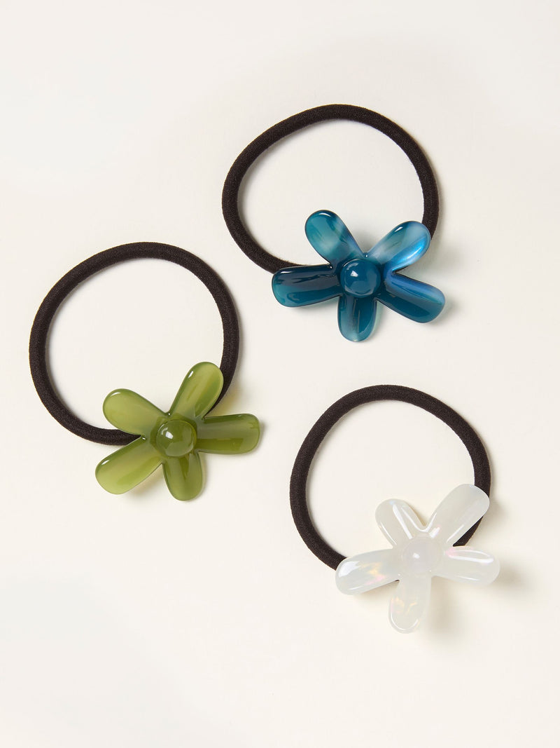 FatFace 3 pack flower hair ties (British brand)
