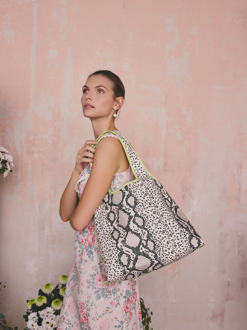 Cath Kidston Marylebone snake print shopper bag, imported from the UK