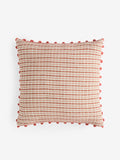 Nina Campbell red woven pom cushion 50cm, UK version