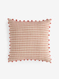 Nina Campbell red woven pom cushion 50cm, UK version
