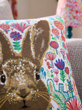 Lucy Tiffney Bon Bon the Bunny jacquard cushion 45cm, UK version