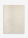 Nina Campbell natural washed cotton velvet quilted bedspread (British brand)