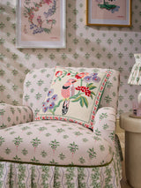 Next Cath Kidston Natural Birds and Berries Embroidered Cotton Cushion 45cm- Buy online at McGrocer
