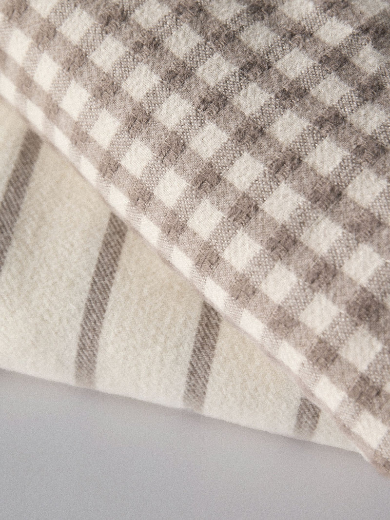 THE SET 2 pack cosy throws gingham stripe, imported from the UK