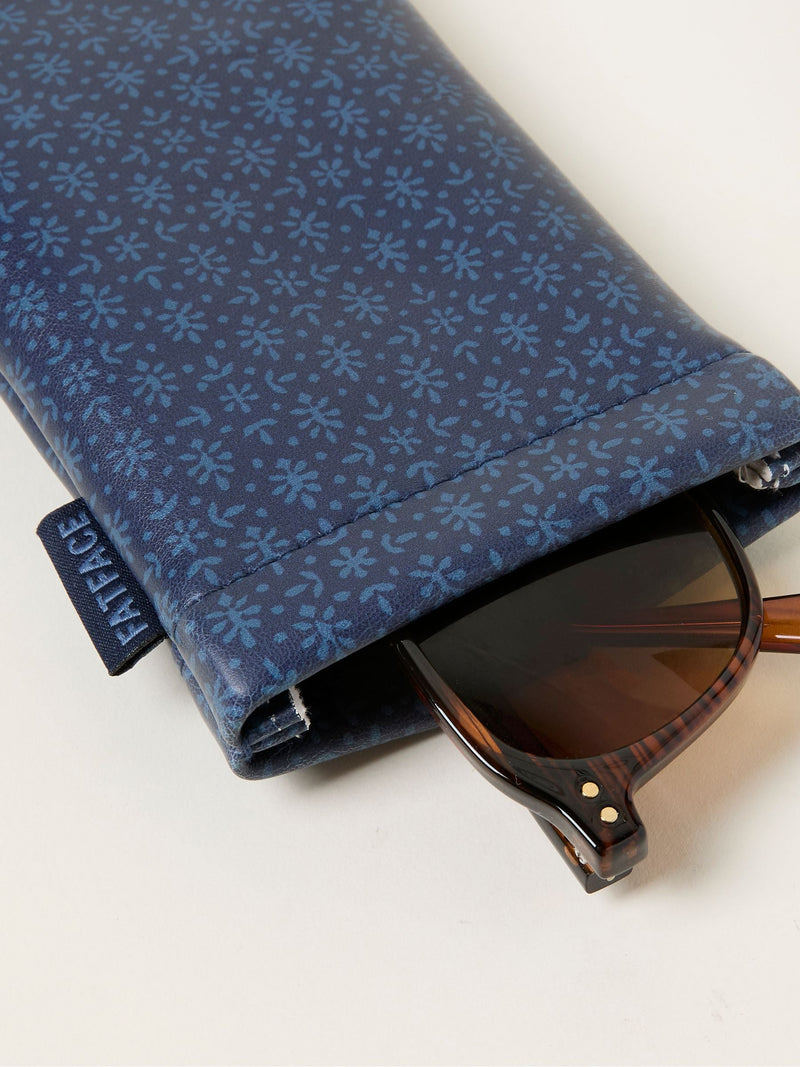 FatFace Navy Blue Woodblock sunglasses case (British brand)