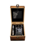 Selbrae House Grey Highland Cow whisky drinks set (British brand)