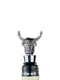 Selbrae House silver highland cow bottle opener and stopper set (British brand)