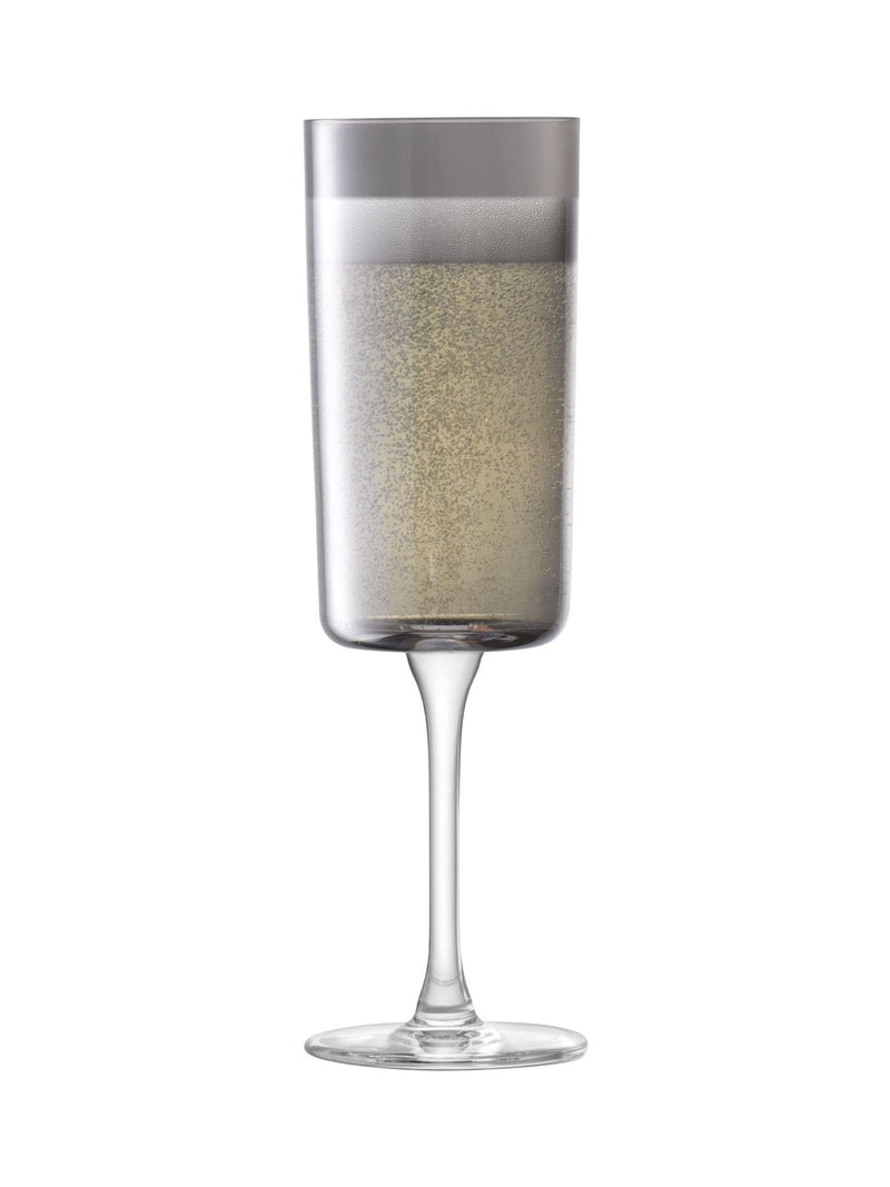 LSA grey lunar champagne flutes 210ml, UK version