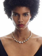 Next Reiss Gold Tone Cristiana Geometric Crystal Necklace 44.5cm- Buy online at McGrocer