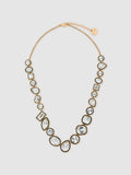 Reiss Gold Tone Cristiana Geometric Crystal Necklace 44.5cm, imported from the UK