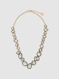 Reiss Gold Tone Cristiana Geometric Crystal Necklace 44.5cm, imported from the UK