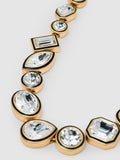 Reiss Gold Tone Cristiana Geometric Crystal Necklace 44.5cm, imported from the UK