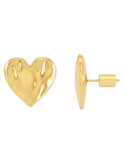 Next Estella Bartlett Gold Tone Oversized Waterproof Molten Heart Studs Earrings- Buy online at McGrocer