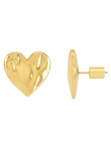 Boucles d'oreilles Estella Bartlett dorées surdimensionnées imperméables en forme de cœur fondu