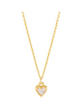 Gold Tone Pink Pearl Heart Necklace Adjustable 44-48 cm