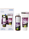 Korres Lilac shower gel and body milk set, UK version