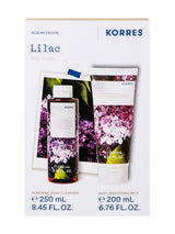 Next Korres Lilac Shower Gel 250ml and Body Milk 200ml Gift Set- Buy online at McGrocer