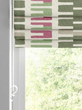 Pink Retro Geo Roman blind made to measure 100% cotton - British product
