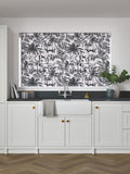 Black and white safari animal roller blind made to measure (British brand)