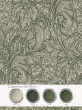 Laurence Llewelyn-Bowen wallpaper sample Hedgerovia green floral print A4 - British product