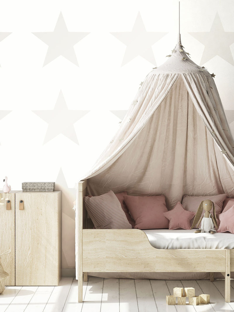 Style Sisters white single star wallpaper sample A4 (British brand)