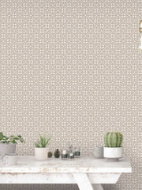 Next Galerie Bronze Brown Spring Blossom Lattice A4 Wallpaper Sample- Buy online at McGrocer