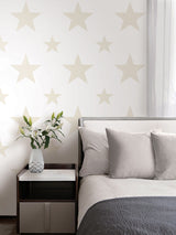 Next Style Sisters Beige Double Star A4 Wallpaper Sample- Buy online at McGrocer