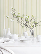 Next Galerie Green French Country Stripe A4 Wallpaper Sample- Buy online at McGrocer