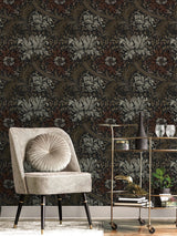 Next Laurence Llewelyn-Bowen Morris Major Floral Print Wallpaper Sample, Bronze Brown, A4- Buy online at McGrocer