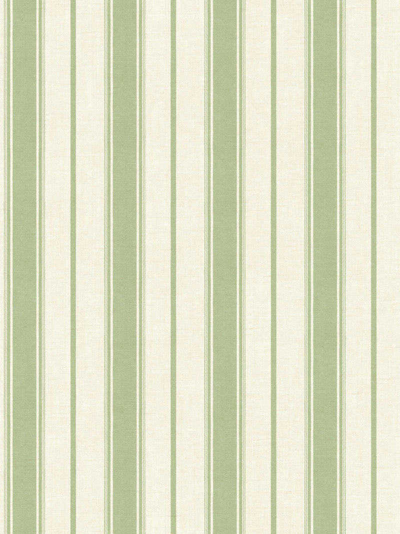 Galerie Green French Country Stripe wallpaper sample A4, imported from the UK