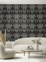 Next Laurence Llewelyn-Bowen Red Damask Sauvage Flock Wallpaper Sample A4- Buy online at McGrocer