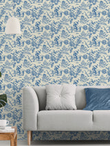 Next Galerie Blue French Country Toile Wallpaper Sample A4- Buy online at McGrocer