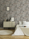 Galerie Bronze Brown floral A4 wallpaper sample, imported from the UK