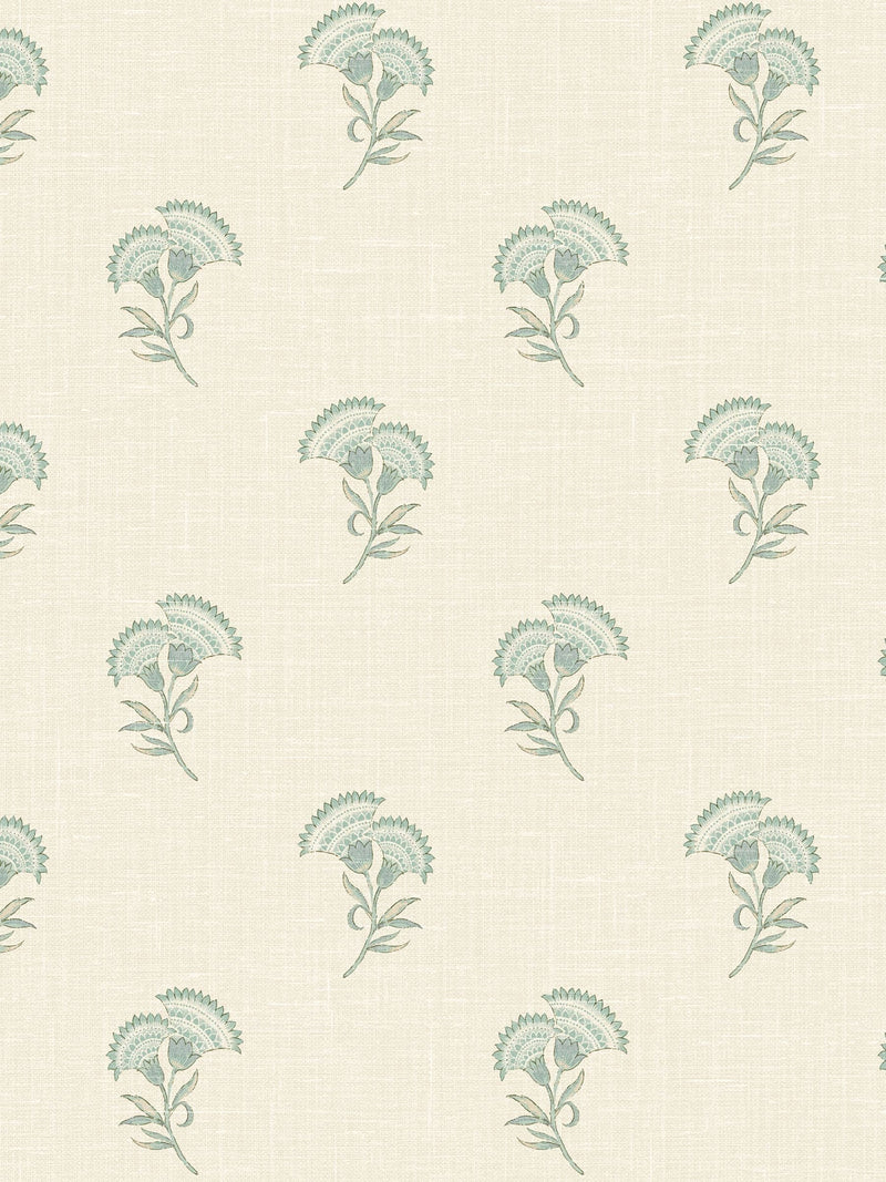 Galerie green French Country floral print wallpaper sample A4, UK version