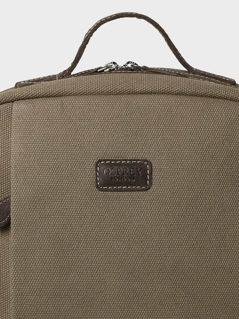 Osprey London Hunter backpack green canvas and leather (British brand)