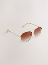 Next Aviator Style Gold Metal Sunglasses- Buy online at McGrocer