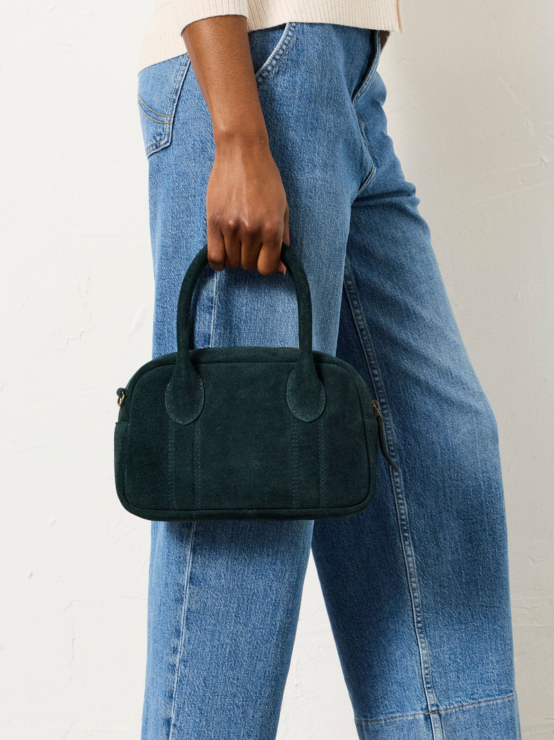FatFace Teal Blue Suede Bowling Bag accessory, UK version