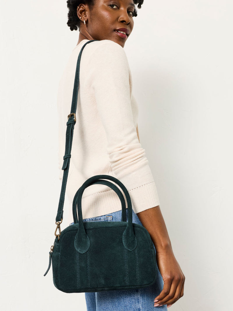 FatFace Teal Blue Suede Bowling Bag accessory, UK version